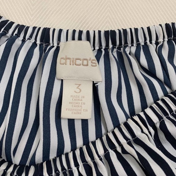 Chico's Veritcal Striped Blouse Top - Picture 3 of 12